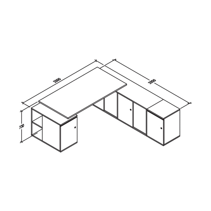 MEJA KANTOR - OFFICE DESK Meja Kantor Firm Apex Director L Desk FIRM OSCARLIVING