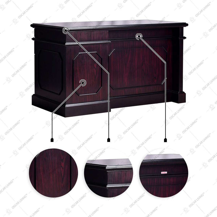 MEJA KANTOR - OFFICE DESK Meja Kerja Horse Metal MTP 02 Dark Mahony HORSE METAL OSCARLIVING