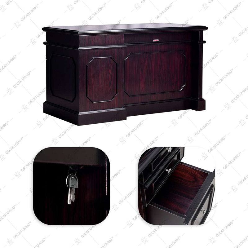 MEJA KANTOR - OFFICE DESK Meja Kerja Horse Metal MTP 02 Dark Mahony HORSE METAL OSCARLIVING