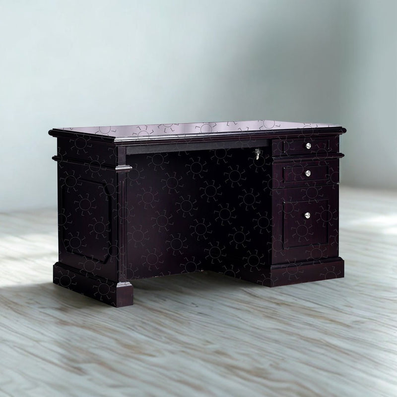 MEJA KANTOR - OFFICE DESK Meja Kerja Horse Metal MTP 02 Dark Mahony HORSE METAL OSCARLIVING