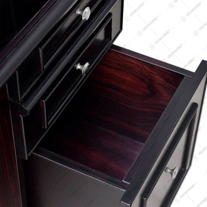 MEJA KANTOR - OFFICE DESK Meja Kerja Horse Metal MTP 02 Dark Mahony HORSE METAL OSCARLIVING