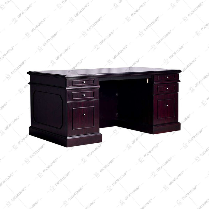 MEJA KANTOR - OFFICE DESK Meja Kerja Horse Metal MTP03 Dark Mahony HORSE METAL OSCARLIVING