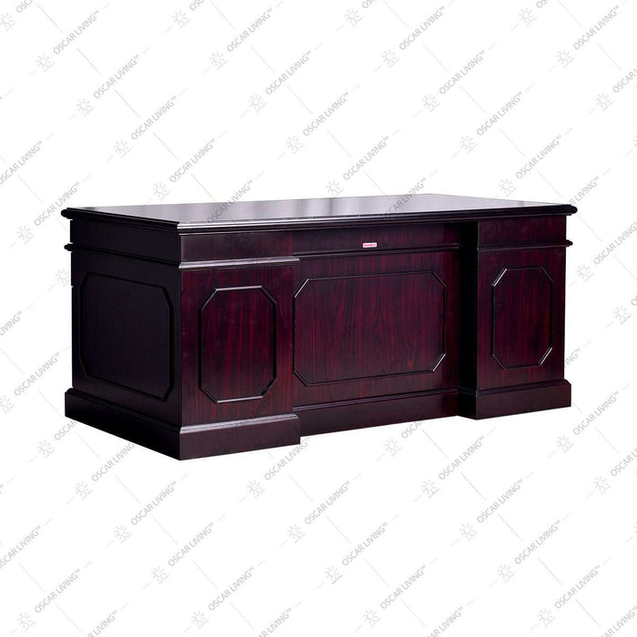 MEJA KANTOR - OFFICE DESK Meja Kerja Horse Metal MTP03 Dark Mahony HORSE METAL OSCARLIVING