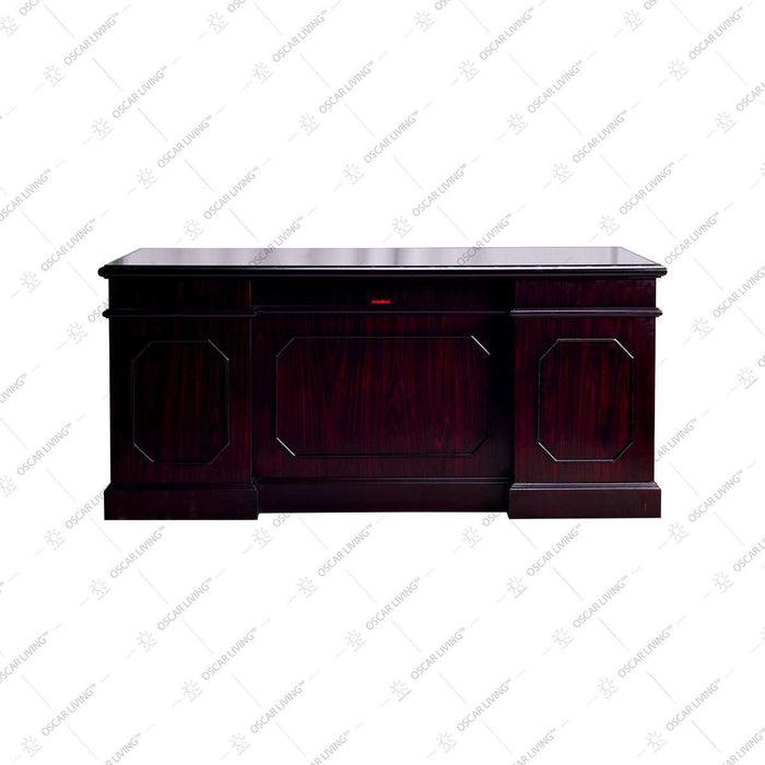 MEJA KANTOR - OFFICE DESK Meja Kerja Horse Metal MTP03 Dark Mahony HORSE METAL OSCARLIVING
