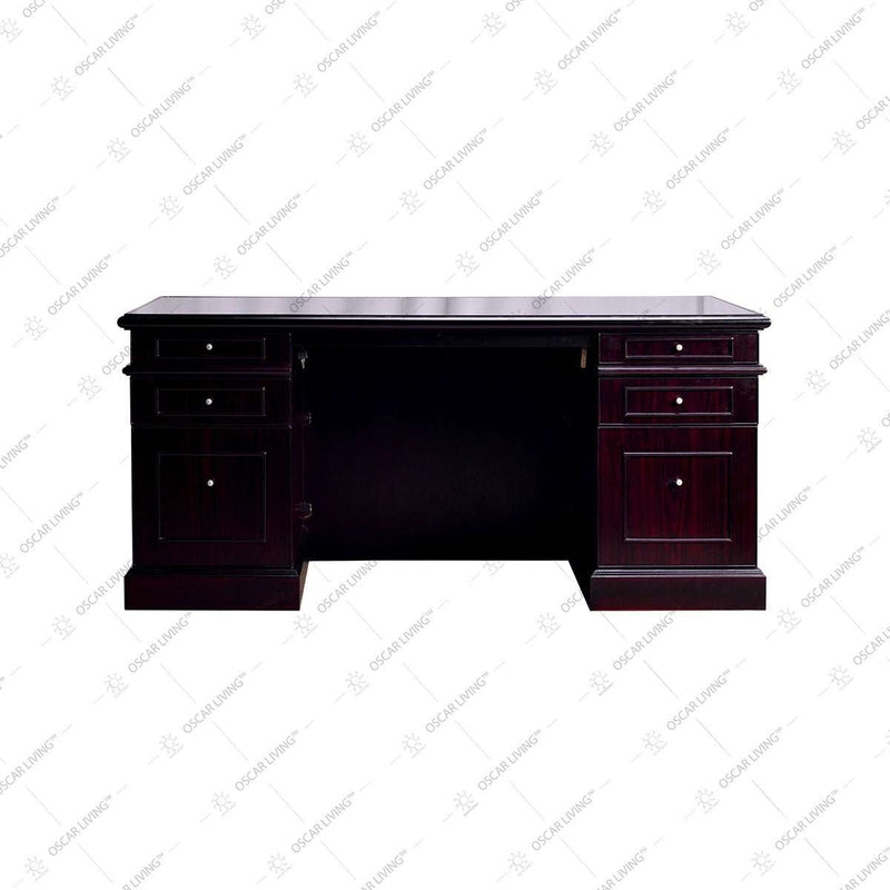 MEJA KANTOR - OFFICE DESK Meja Kerja Horse Metal MTP03 Dark Mahony HORSE METAL OSCARLIVING