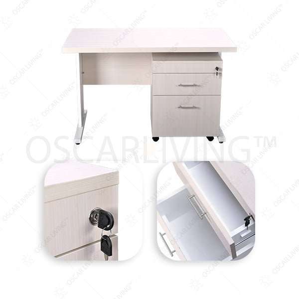 MEJA KANTOR - OFFICE DESK Meja Kerja Kantor Harold Lundern 120 dan Drawer Magnus 2L HAROLD OSCARLIVING