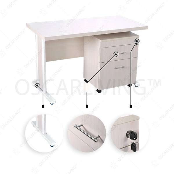 MEJA KANTOR - OFFICE DESK Meja Kerja Kantor Harold Lundern 120 dan Drawer Magnus 2L HAROLD OSCARLIVING