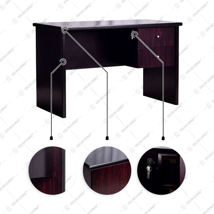MEJA KANTOR - OFFICE DESK Meja Staff Dark Mahony Horse Metal HORSE METAL OSCARLIVING