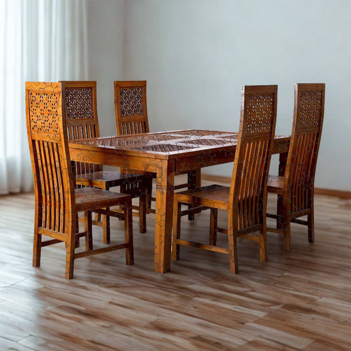 MEJA MAKAN Meja Makan dan Kursi Makan OLC 1000 Bunga OLIV OSCARLIVING