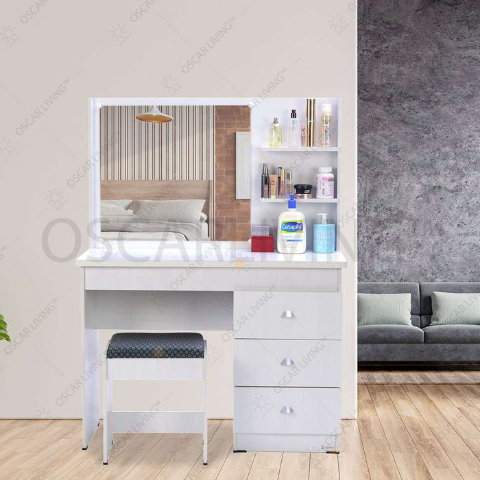 MEJA RIAS - DRESSING TABLE Meja Rias Minimalis Lunar MR526 LUNAR OSCARLIVING