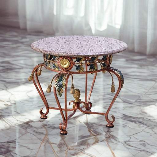 Meja Serbaguna Meja Sudut Bulat OLC OLIV Granit Marmer OLIV OSCARLIVING