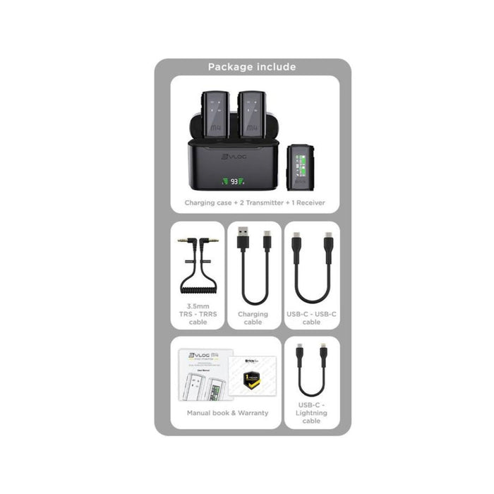 MICROPHONE Mikrofon Brica B - Vlog M4 Mic Dual Magnetic Clip Wireless BRICA OSCARLIVING