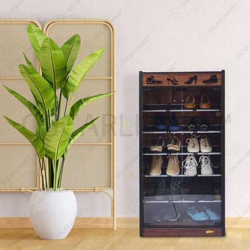Office Storage Romaro LS1202 Lemari Sepatu | Rak Sepatu 2 Pintu Kaca ROMARO OSCARLIVING
