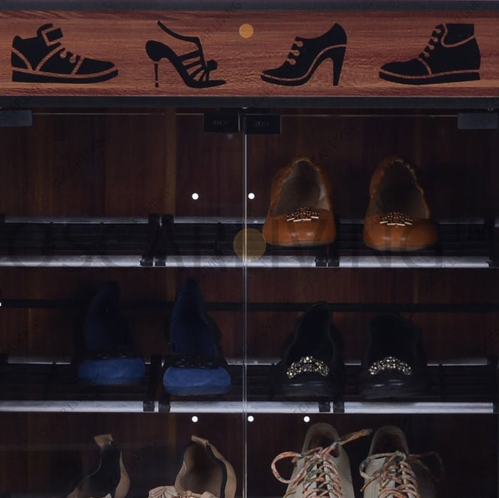 Office Storage Romaro LS1202 Lemari Sepatu | Rak Sepatu 2 Pintu Kaca ROMARO OSCARLIVING
