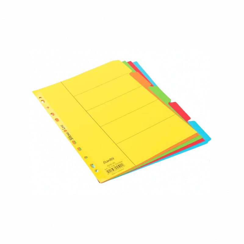 PEMBATAS DOKUMEN Bantex Cardboard Divider 6045 A4 5 Cut Colours | 1 Set BANTEX OSCARLIVING