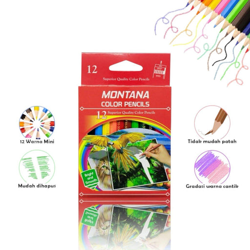 PENSIL WARNA Montana Pensil Warna Pendek 12 Warna MONTANA OSCARLIVING