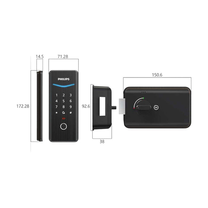 SMART DOOR LOCK Kunci Pintu Pintar Philips DDL502 13HBS PHILIPS OSCARLIVING