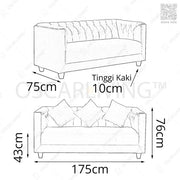 SOFA OLC OLIV Sofa Tamu 3 Seater Sofa Turquoise Minimalis OLIV OSCARLIVING