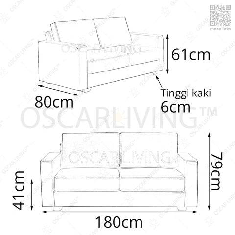 SOFA Sofa OLIV X5 2 Seater | Kursi Tamu Minimalis OLIV OSCARLIVING