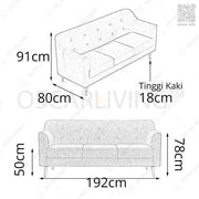 SOFA Sofa Tamu Minimalis OLC OLIV Retro 3 Seater OLIV OSCARLIVING