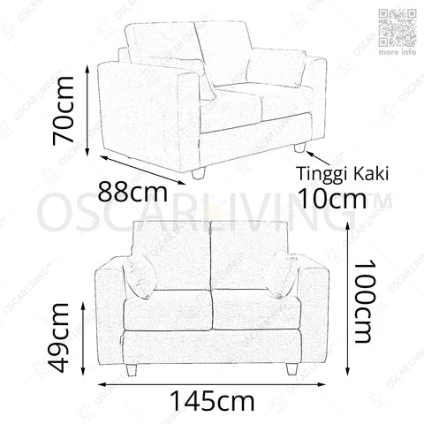 SOFA Sofa Tamu Minimalis OLIV Oceanic 2 Seater OLIV OSCARLIVING