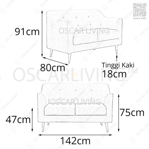 SOFA Sofa Tamu OLC OLIV Retro 2 Seater OLIV OSCARLIVING