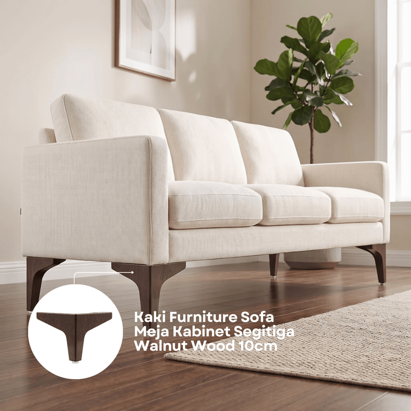 sparepart PARTS0056 Kaki Furniture Sofa Meja Kabinet Segitiga Walnut Wood 10cm PARTS DIVISION OSCARLIVING