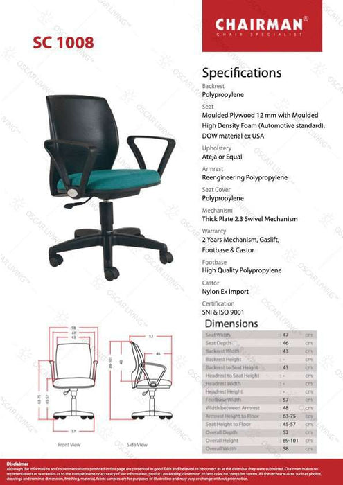 Kursi Staff Kursi Kantor Chairman SC1008 CHAIRMAN OSCARLIVING