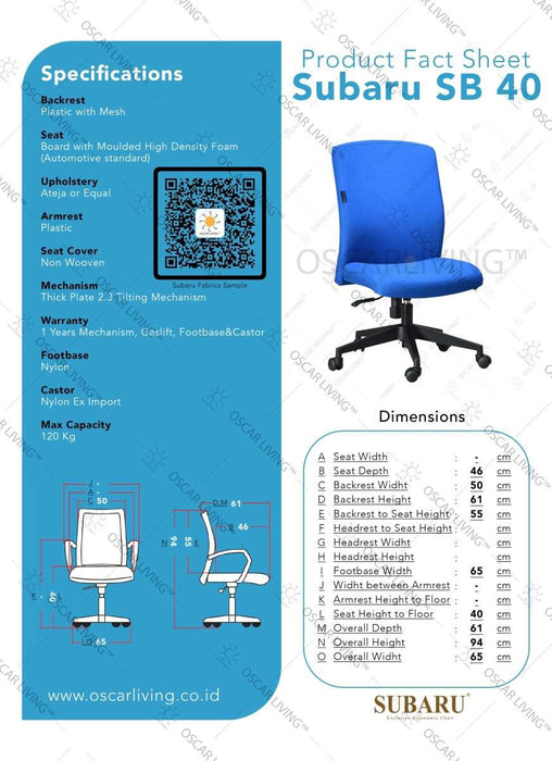 Kursi Staff Kursi Kantor Subaru SB40 SUBARU OSCARLIVING
