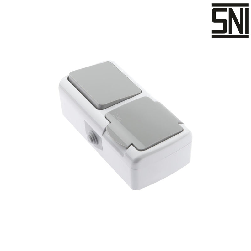 Stop Kontak Saklar dan Stop Kontak Dinding (Outbow) Meval Waterproof SV1 - S53 MEVAL OSCARLIVING