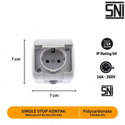 Stop Kontak Stop Kontak Dinding (Outbow) Meval Waterproof SV1 - S33 MEVAL OSCARLIVING