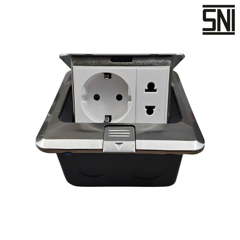 Stop Kontak Stop Kontak Tanam Lantai Hik Smart Floor Socket 2 Pin + European Style Plug HIK SMART OSCARLIVING