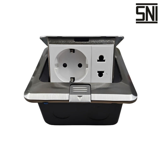 Stop Kontak Stop Kontak Tanam Lantai Hik Smart Floor Socket 2 Pin + European Style Plug HIK SMART OSCARLIVING