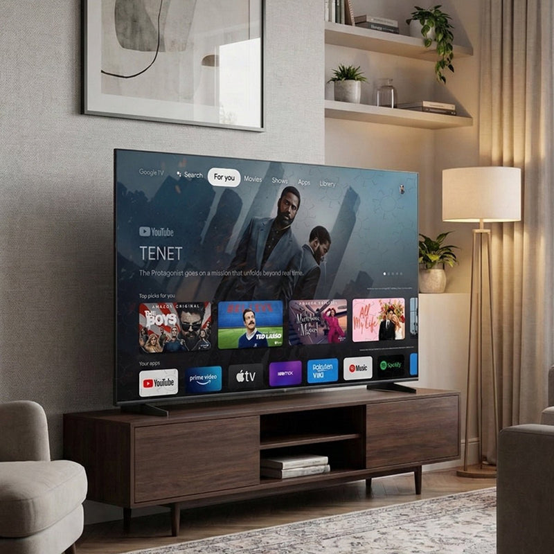 TELEVISI TV Aqua AQT75K85FUX 4K HDR Google AQUA OSCARLIVING