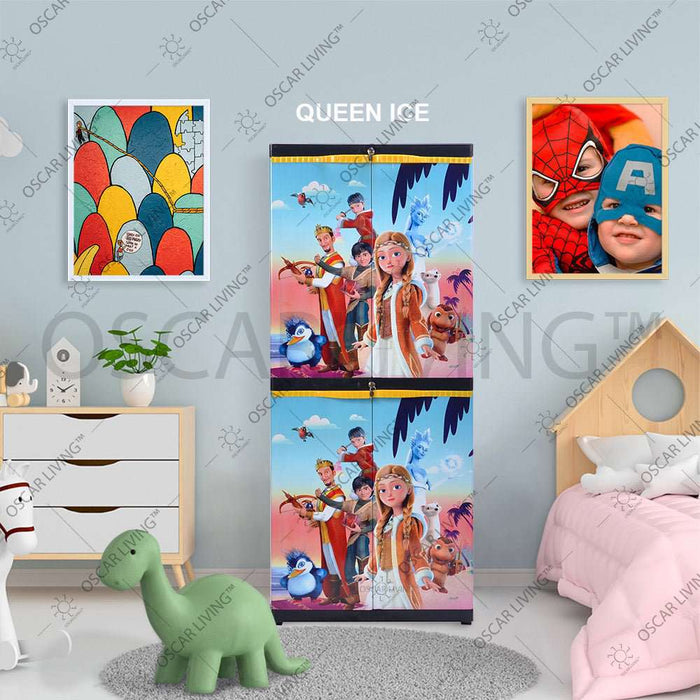LEMARI PLASTIK - PLASTIC WARDROBE Lemari Plastik Sinbak Rak 4 Susun Motif Queen Ice | Plastic Wardrobe SINBAK OSCARLIVING