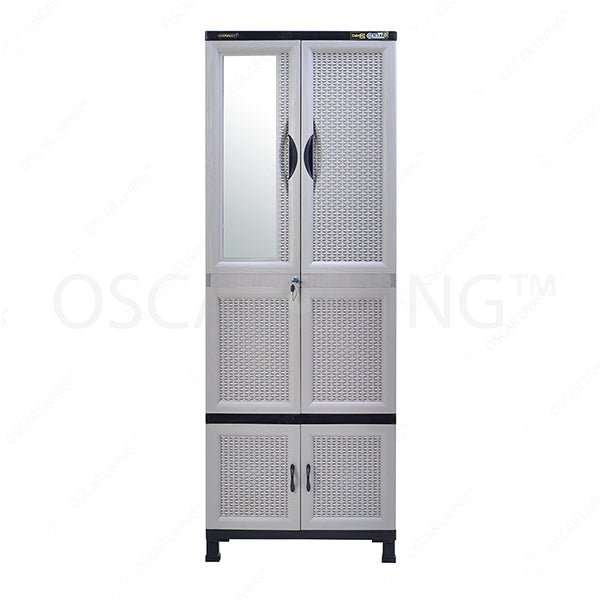 LEMARI PLASTIK - PLASTIC WARDROBE Lemari Plastik Napolly Cabro81 + Kaca | Plastic Wardrobe NAPOLLY OSCARLIVING