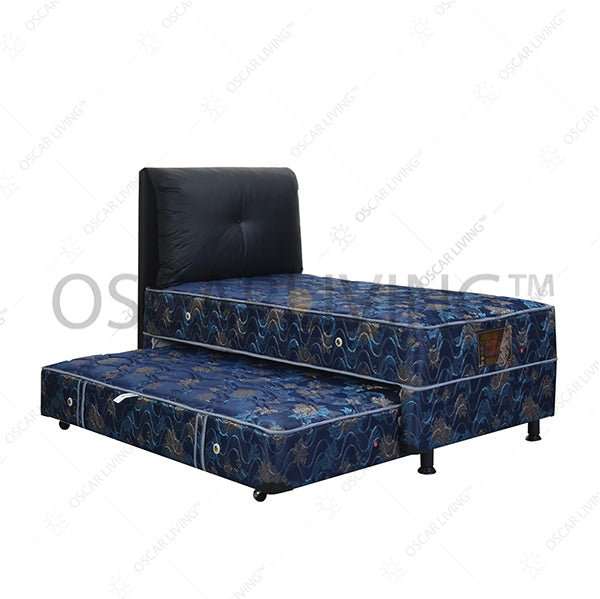 KASUR 2IN1 - 2IN1 BEDSET Kasur Springbed Central Deluxe 2in1 HB Boston Hitam | Fullset CENTRAL OSCARLIVING