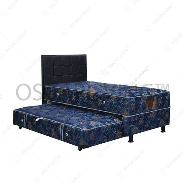 KASUR 2IN1 - 2IN1 BEDSET Kasur Springbed Central Deluxe 2in1 HB Sydney Hitam | Fullset CENTRAL OSCARLIVING