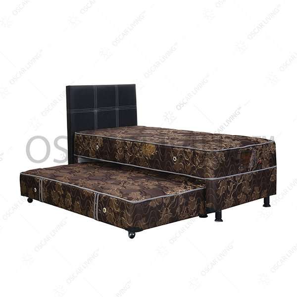 KASUR 2IN1 - 2IN1 BEDSET Kasur Springbed Central Deluxe 2in1 HB Elegance Hitam | Fullset CENTRAL OSCARLIVING