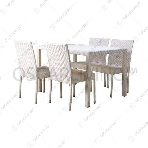KURSI MAKAN - DINNING CHAIR Kursi Dan Meja Makan Rotan OLC OLIV Curtina | Fullset 4 Kursi - 1 Meja OLIV OSCARLIVING