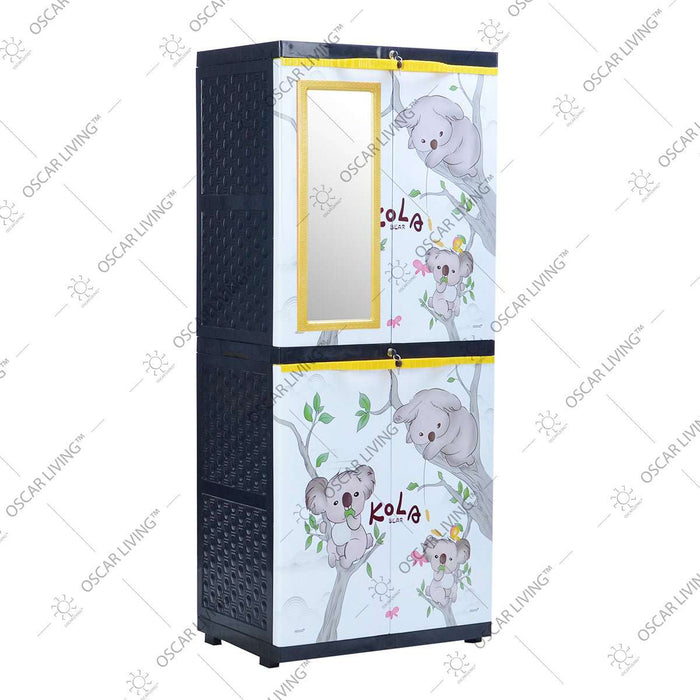 LEMARI PLASTIK - PLASTIC WARDROBE Lemari Plastik Sinbak Rak 4 Susun Motif | Plastic Wardrobe SINBAK OSCARLIVING