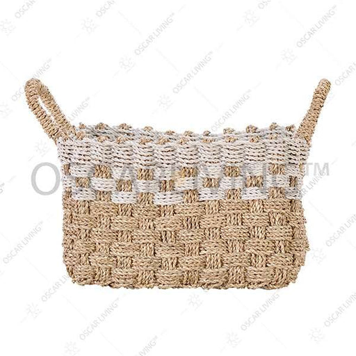 KERANJANG ANYAM Keranjang Anyam Persegi Dengan Pegangan OLIV OLIV OSCARLIVING