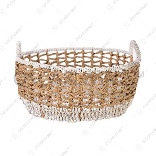 KERANJANG ANYAM Keranjang Anyam Oval Dengan Pegangan OLIV OLIV OSCARLIVING