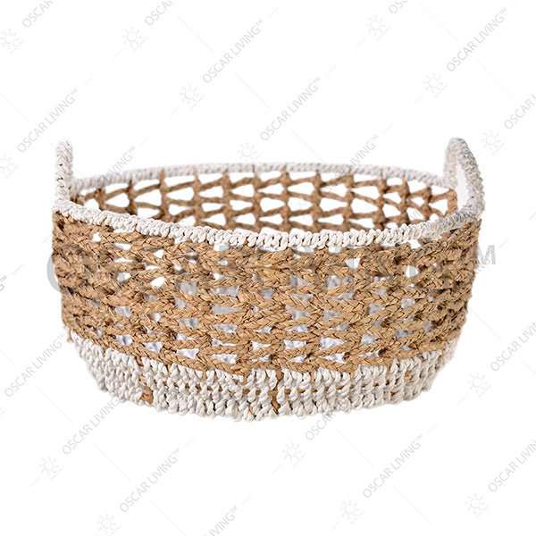 KERANJANG ANYAM Keranjang Anyam Oval Dengan Pegangan OLIV OLIV OSCARLIVING