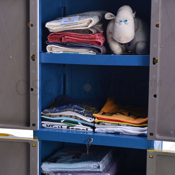 LEMARI PLASTIK - PLASTIC WARDROBE Lemari Plastik Sinbak Mini 4 Susun Motif | Plastic Wardrobe SINBAK OSCARLIVING