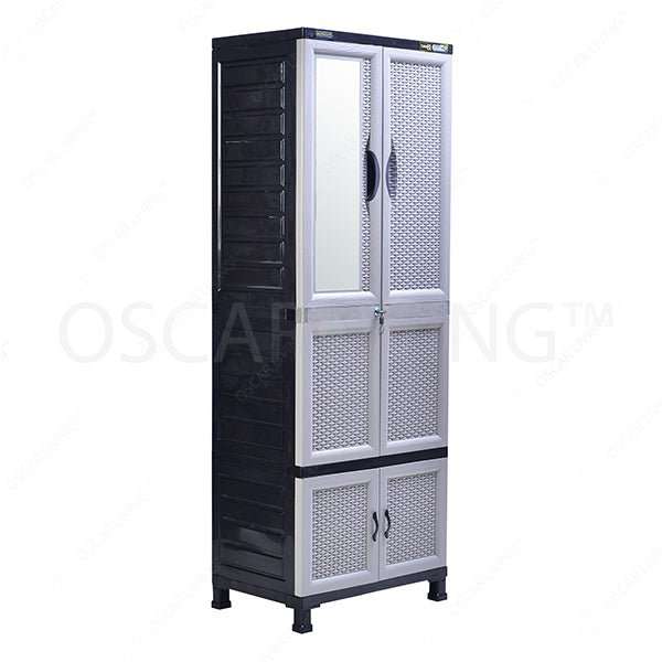 LEMARI PLASTIK - PLASTIC WARDROBE Lemari Plastik Napolly Cabro81 + Kaca | Plastic Wardrobe NAPOLLY OSCARLIVING