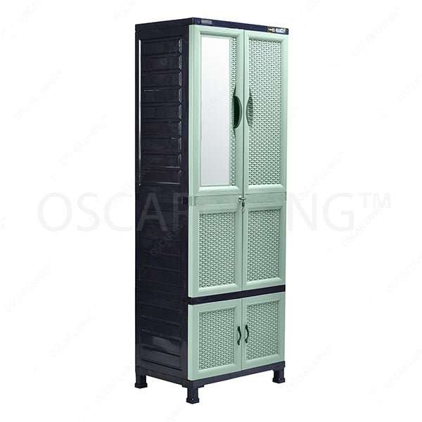 LEMARI PLASTIK - PLASTIC WARDROBE Lemari Plastik Napolly Cabro81 + Kaca | Plastic Wardrobe NAPOLLY OSCARLIVING
