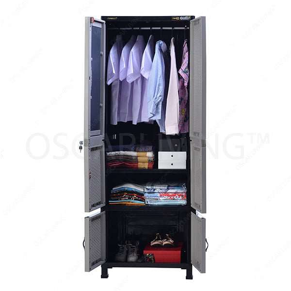 LEMARI PLASTIK - PLASTIC WARDROBE Lemari Plastik Napolly Cabro81 + Kaca | Plastic Wardrobe NAPOLLY OSCARLIVING