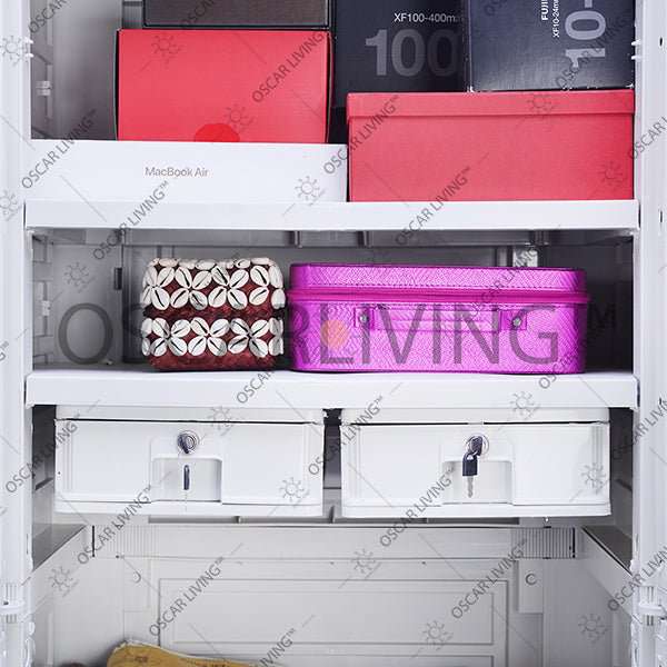 LEMARI PLASTIK - PLASTIC WARDROBE Lemari Plastik Napolly Cabro466 + Kaca | Plastic Wardrobe NAPOLLY OSCARLIVING