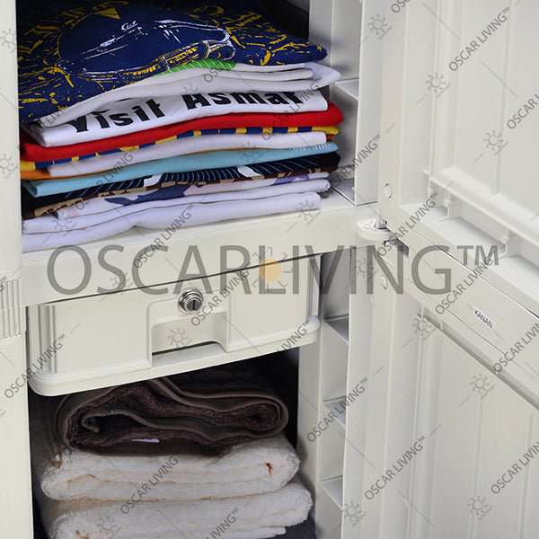 LEMARI PLASTIK - PLASTIC WARDROBE Lemari Plastik Napolly Cabro388 + Kaca | Plastic Wardrobe NAPOLLY OSCARLIVING